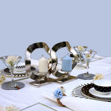 Double Ring Silver candle Stand